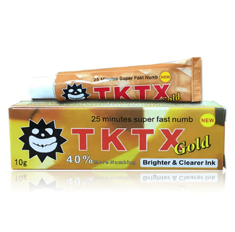 TKTX Tattoo Numbing Cream - Gold 40% - Official TKTX Numbing Cream. TKTX Gold 40% Numbing Cream: Best for brows, lips, microblading, and cosmetic tattoos. No harsh chemicals—real results.